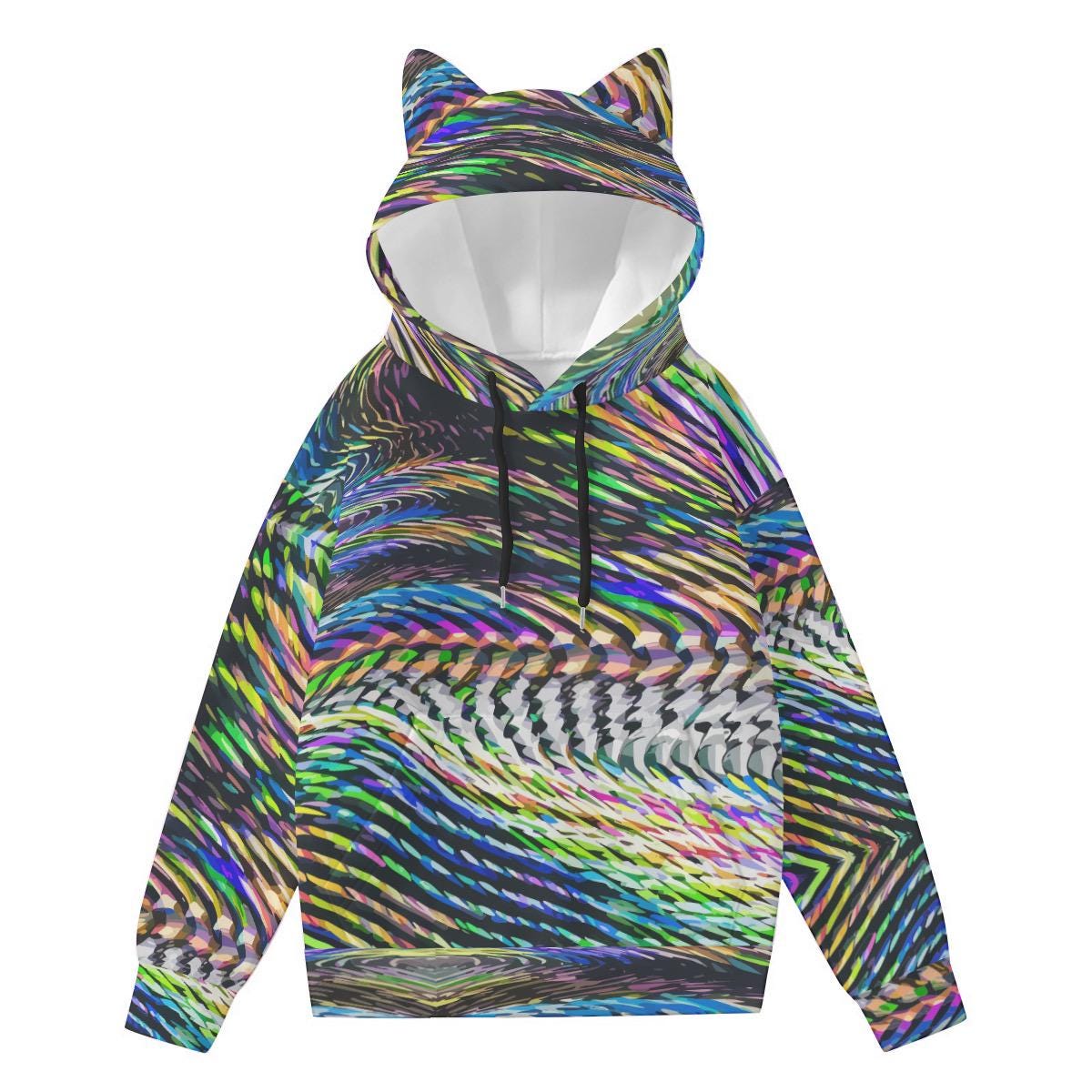 All-Over Print Women’s Hoodie With Decorative Ears