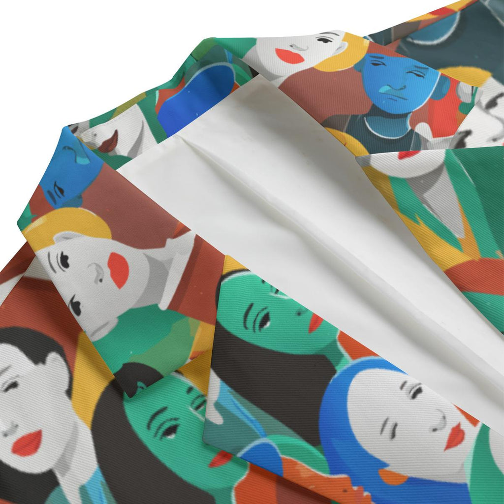 Urban Crowd Faces All-Over Print Blazer