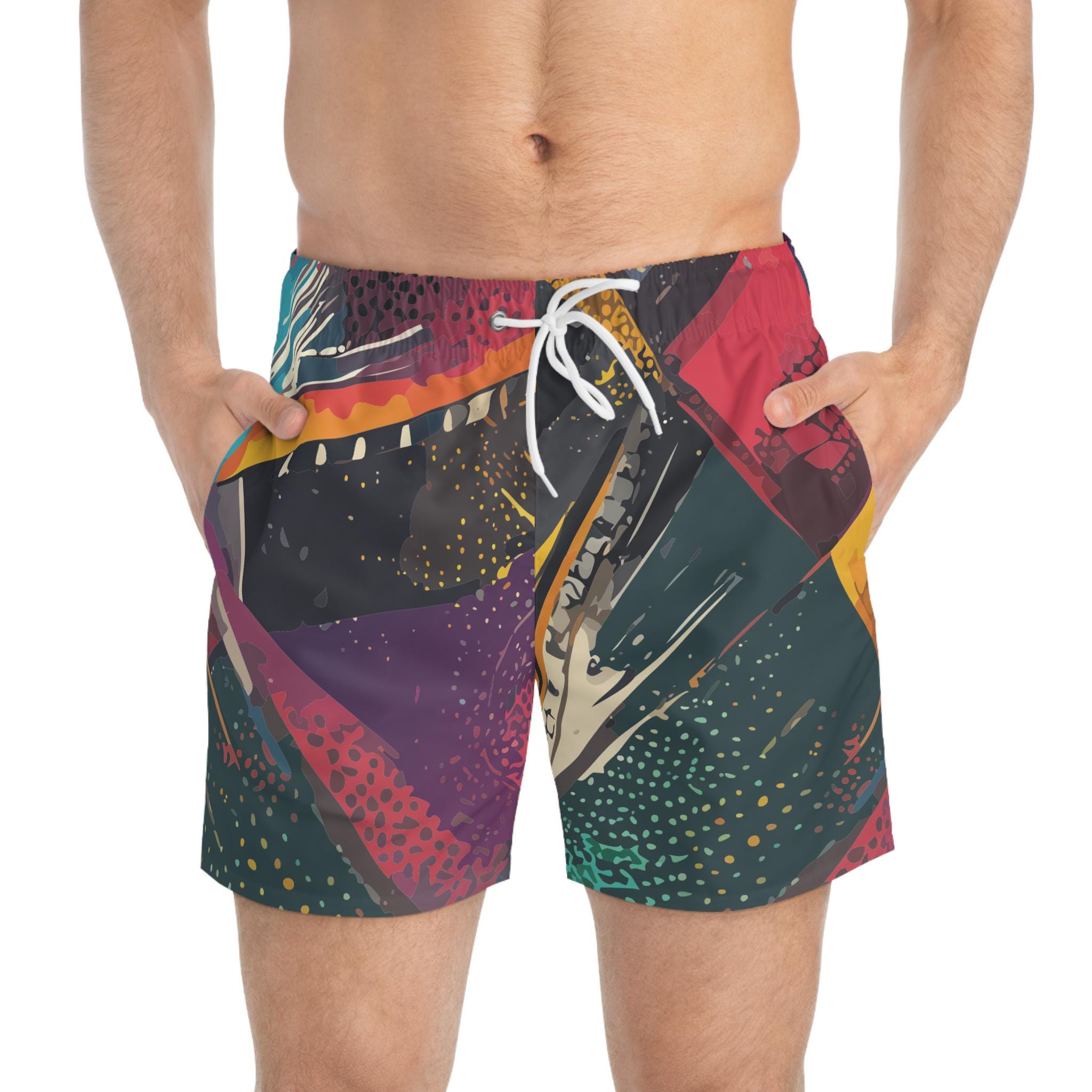Abyss Prism Swim Trunks - Abstract Chaos Swimwear