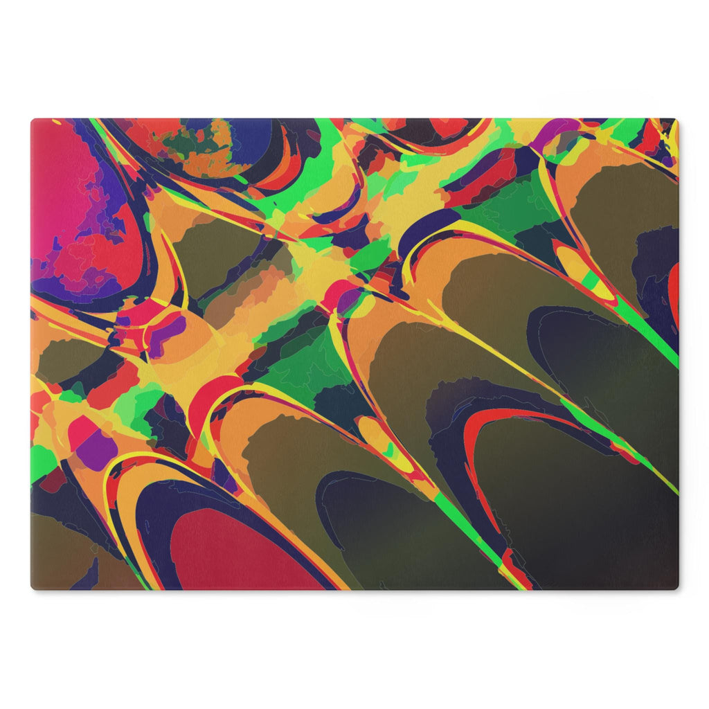 Psychedelic Tempered Glass Cutting Board, Abstract Kitchen Decor