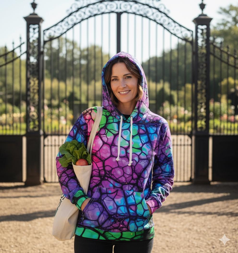 Neon Fluorescent Lava Veins Hoodie | Unisex Durable Vibrant Pullover