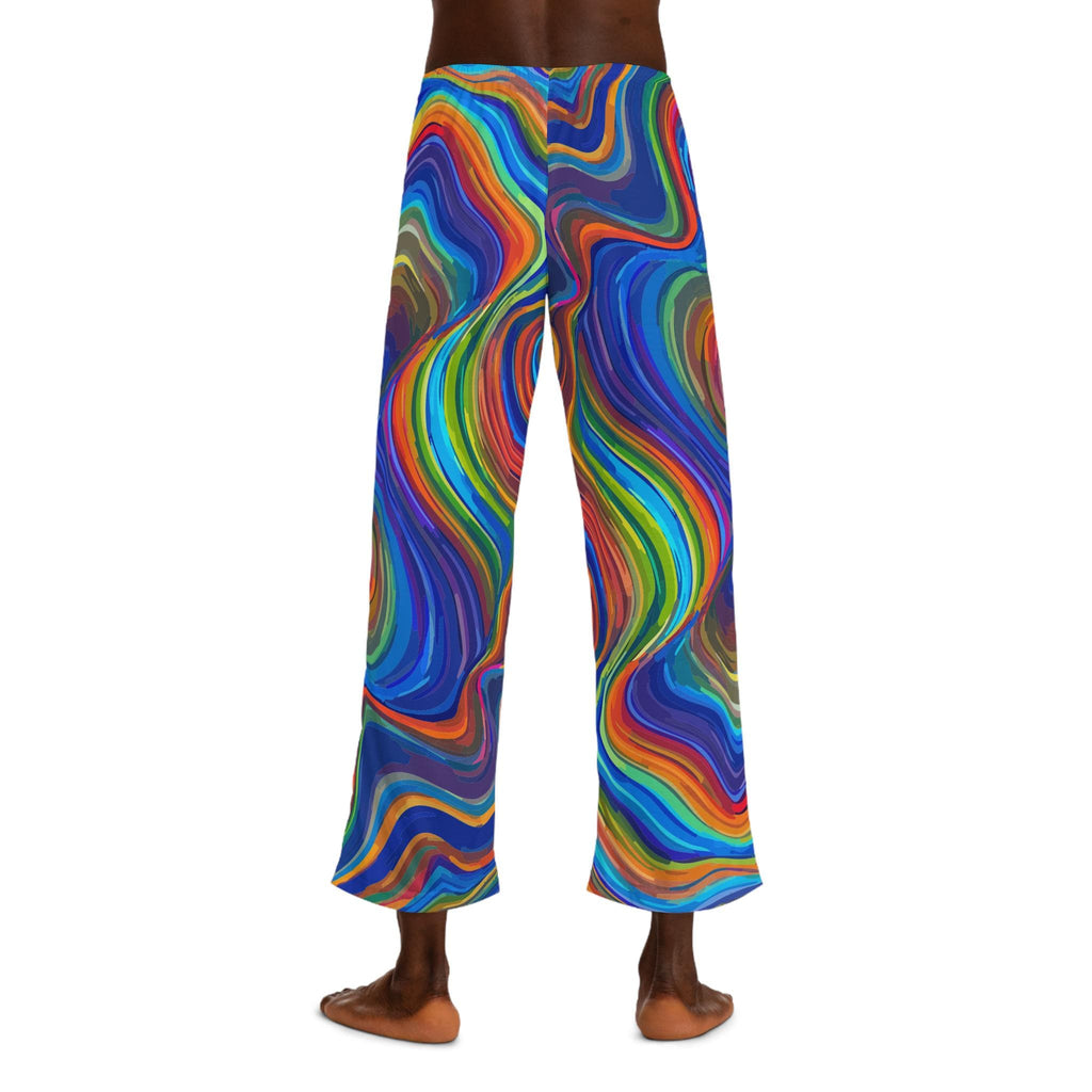 Colorful Swirl Pattern Pajama Pants | Abstract Rainbow Marble Print
