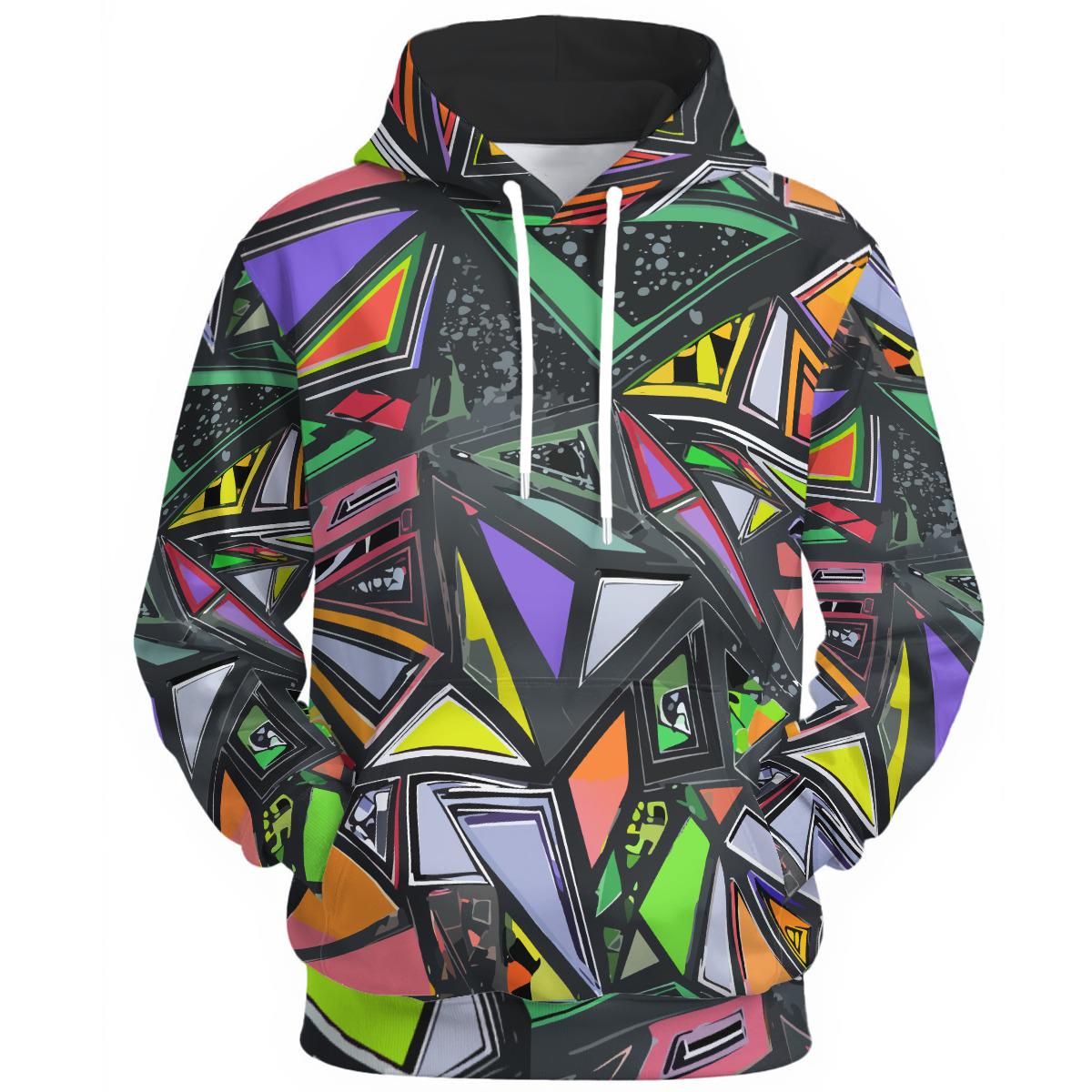 Neon Geometric Graffiti Streetwear Hoodie