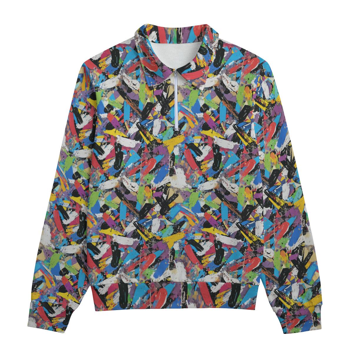 All-Over Print Unisex Lapel Sweatshirt | 310GSM Cotton
