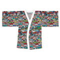 Graffiti Kimono Robe, Long Sleeve Boho Lounge Wear