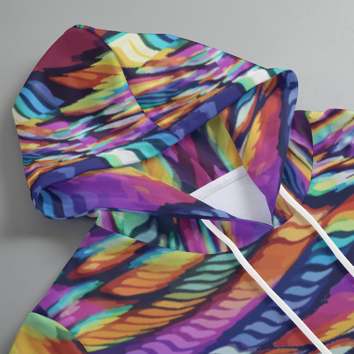 Vivid Brushstroke All-Over Print Streetwear Hoodie