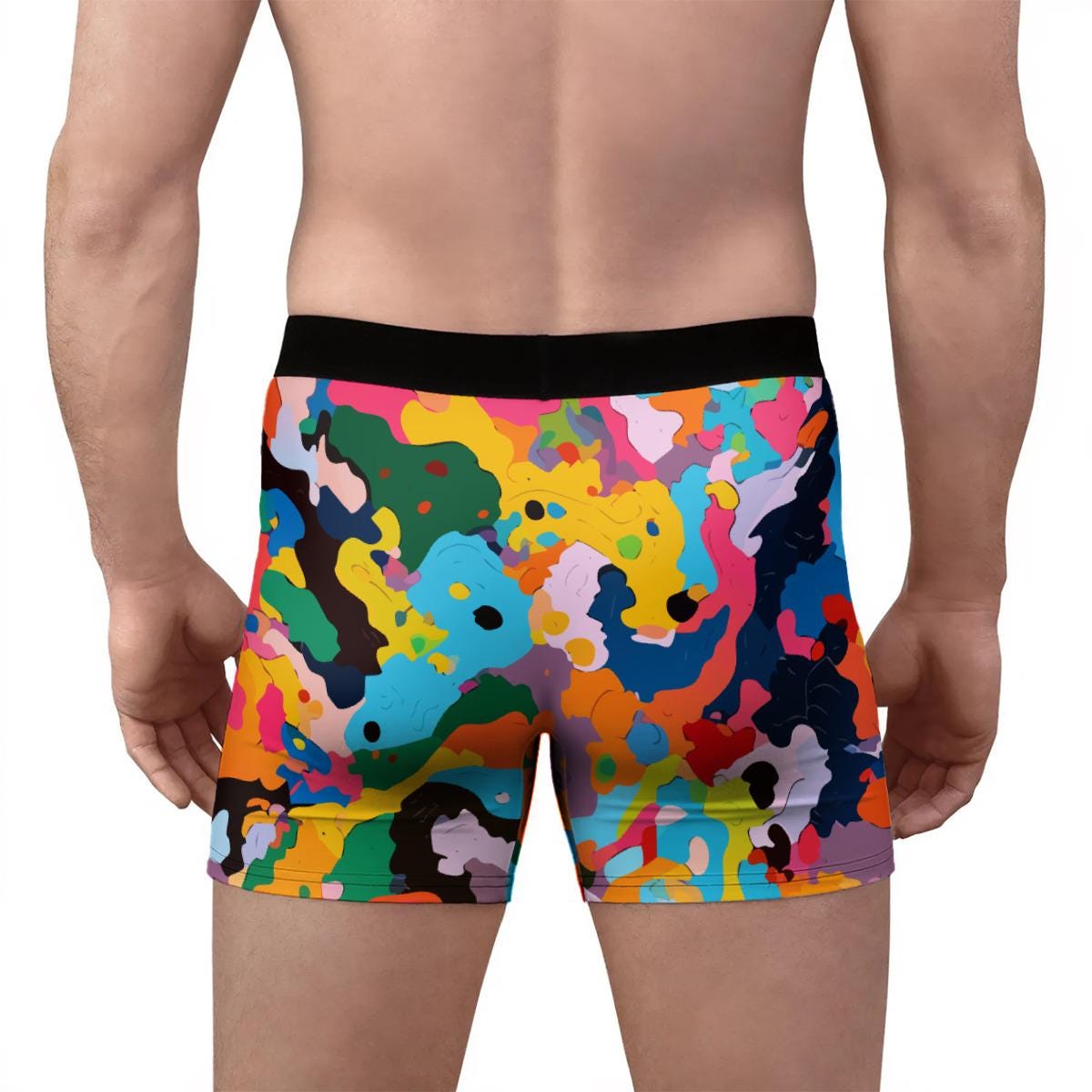 Colorful World All-Over Print Men's Stretch Boxer Briefs