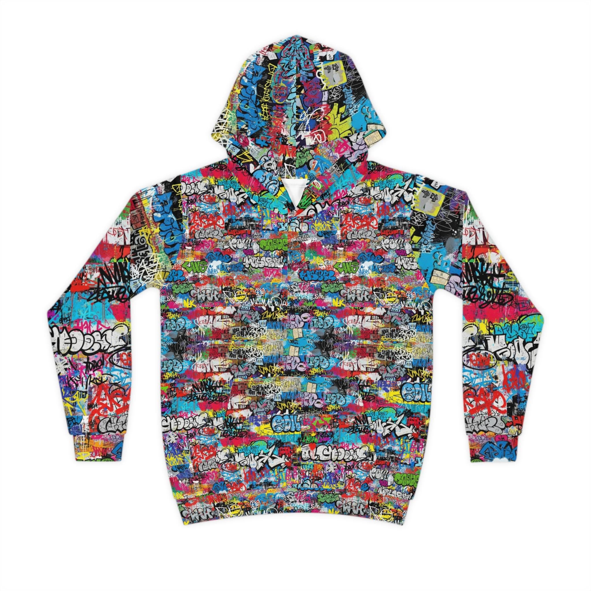 Abstract Graffiti Children's Hoodie: Wild Streetwear Pullover Gift For Kids