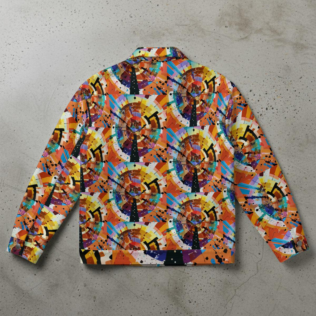Abstract Radial All-Over Print Streetwear Jacket