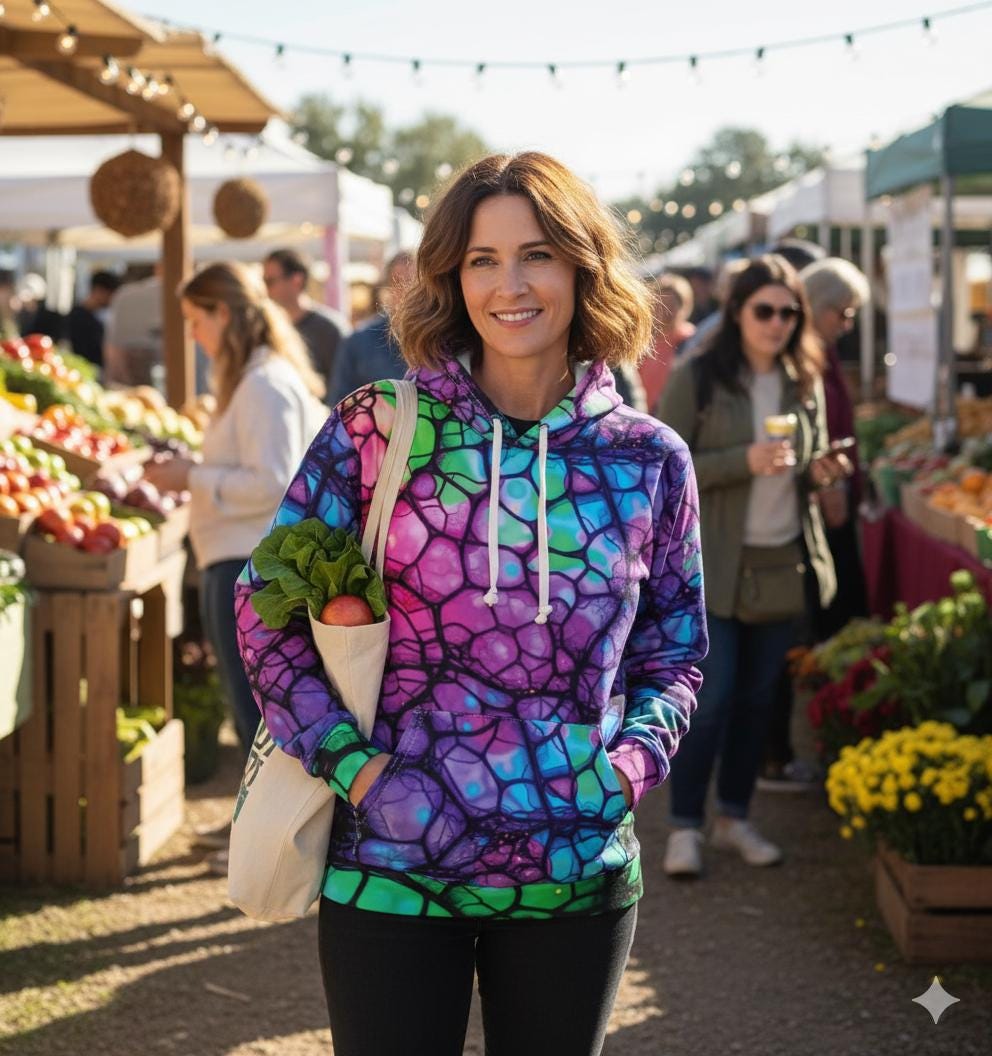 Neon Fluorescent Lava Veins Hoodie | Unisex Durable Vibrant Pullover