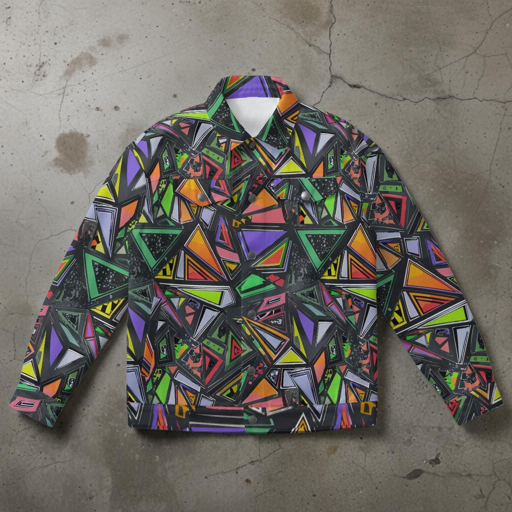 Neon Geometric Urban All-Over Print Jacket