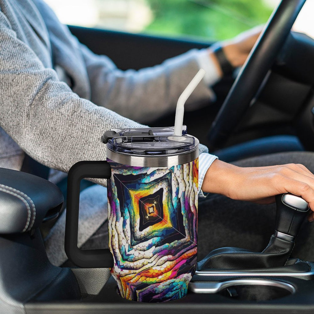 40oz Insulated Tumbler with Handle and Straw