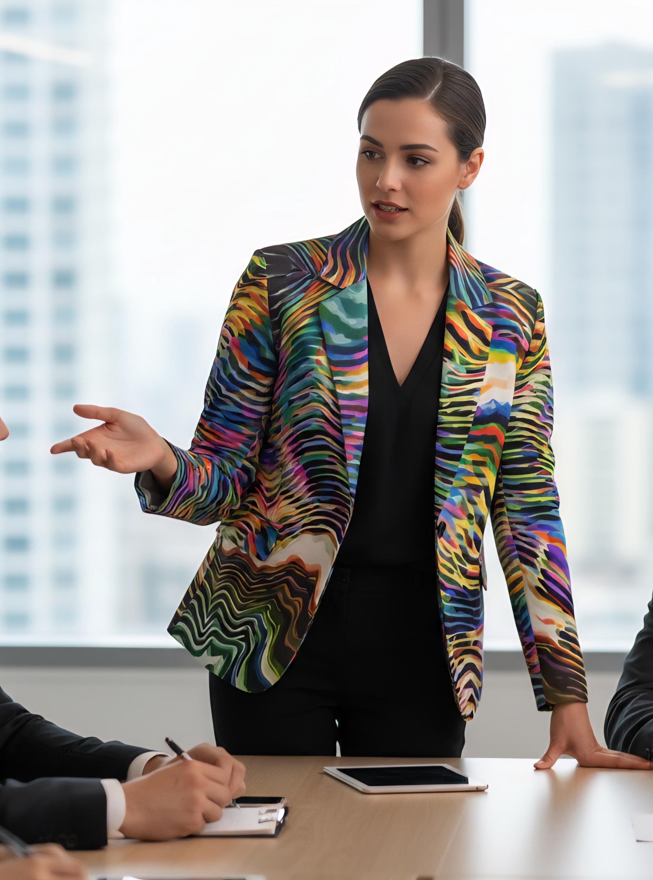 All-Over Print Men's Casual Flat Lapel Collar Blazer | 245GSM Cotton