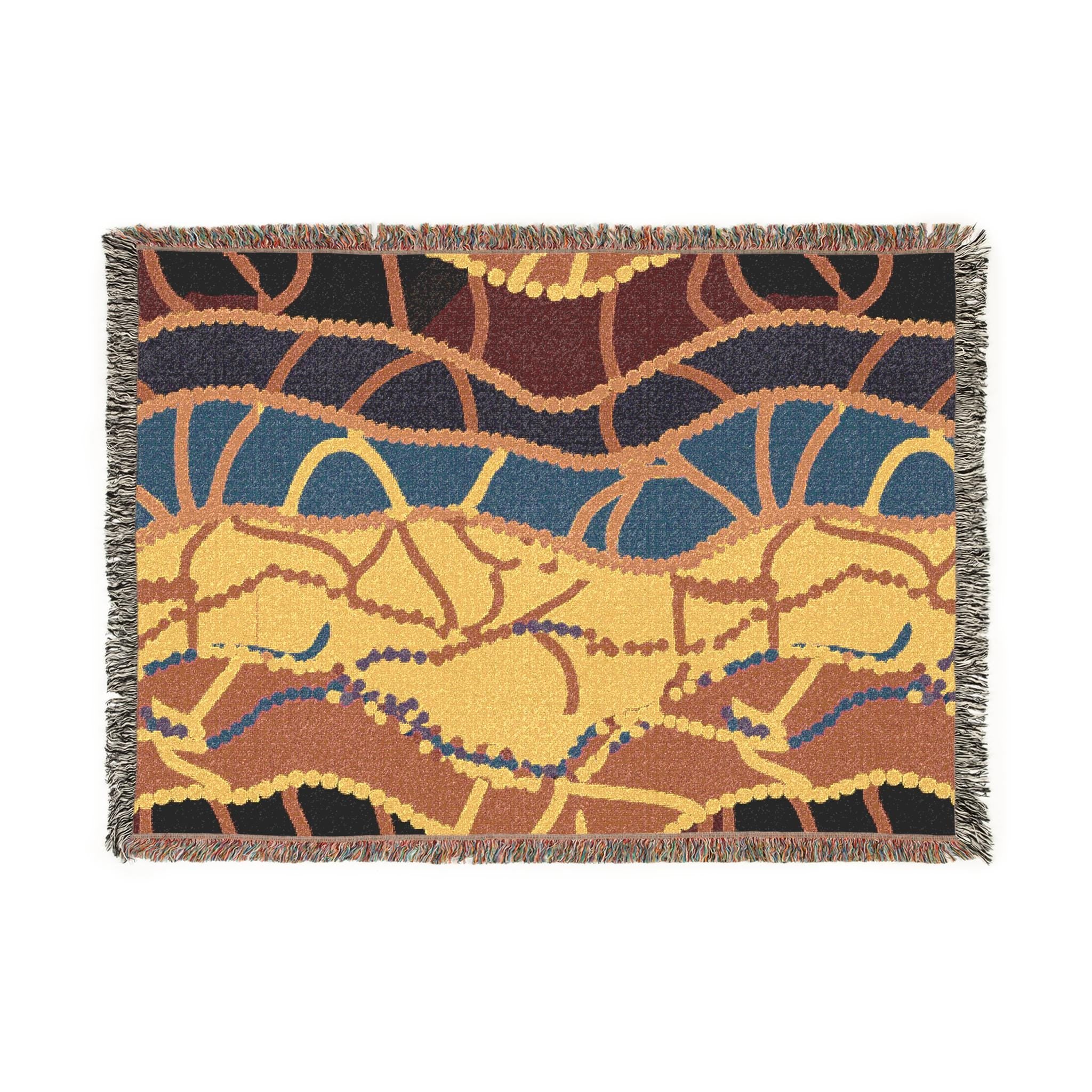 Colorful Woven Blanket, Cozy Decor, Bohemian Gift, Home Accent, Lounge Throw, Art-Inspired Blanket