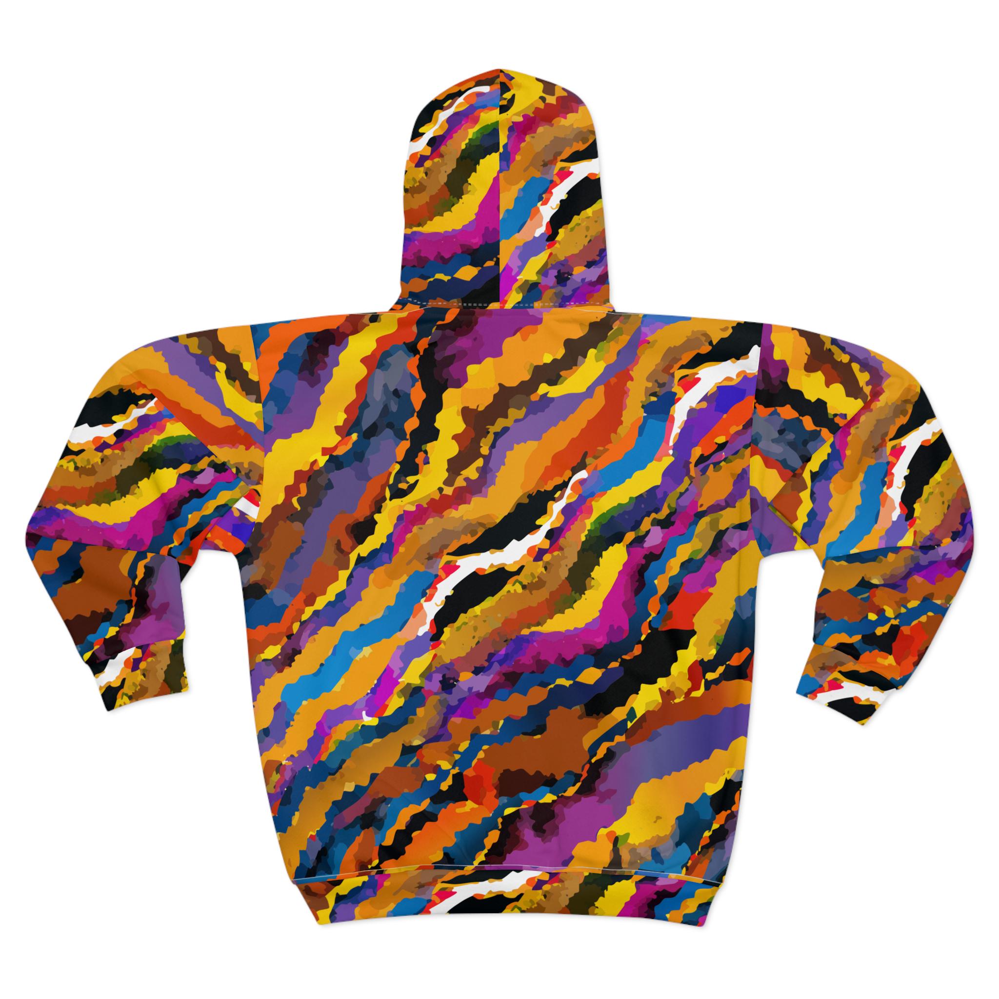 Crisp Burn Colors Hoodie | All-Over Print Zip Hoodie