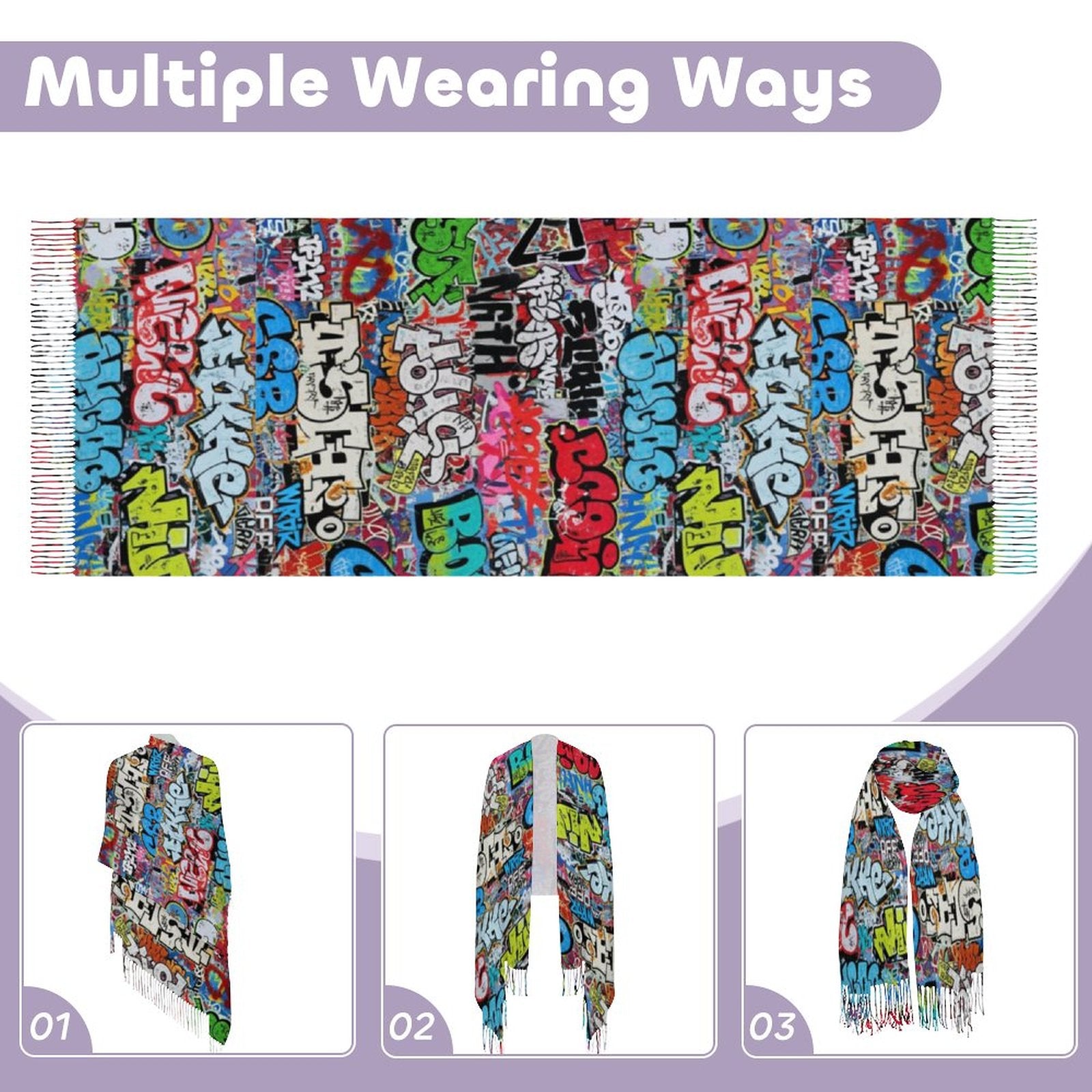 Cashmere-like Tassel Scarf (All-Over Printing)