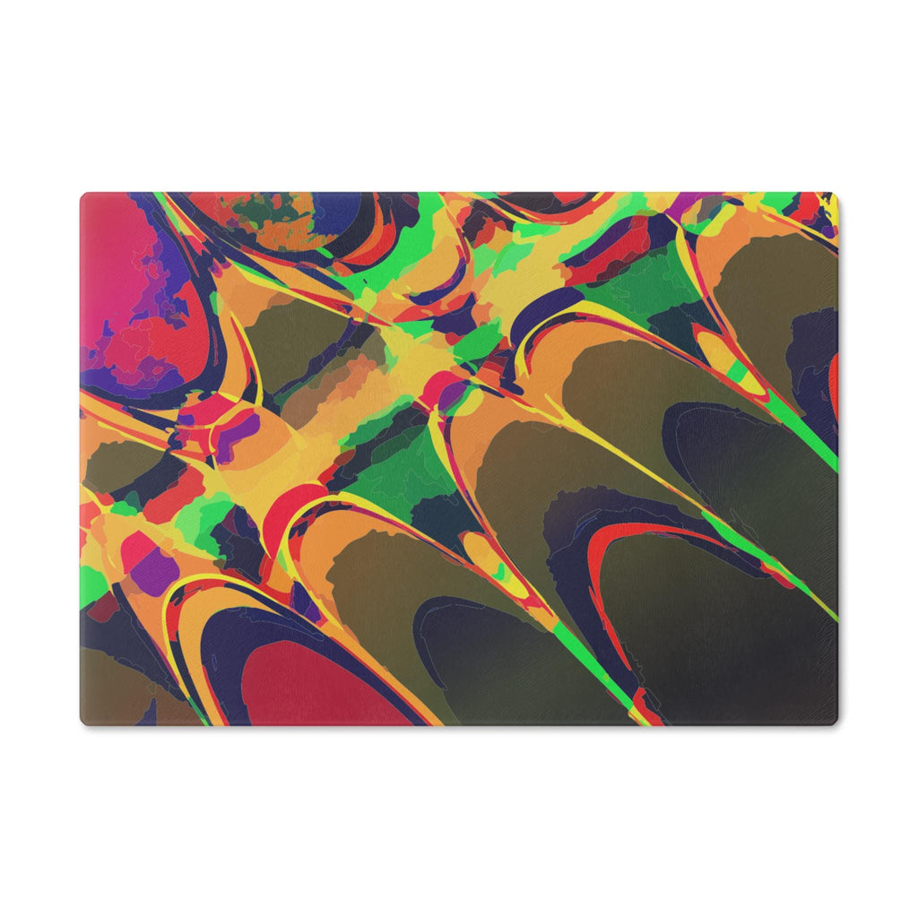 Psychedelic Tempered Glass Cutting Board, Abstract Kitchen Decor