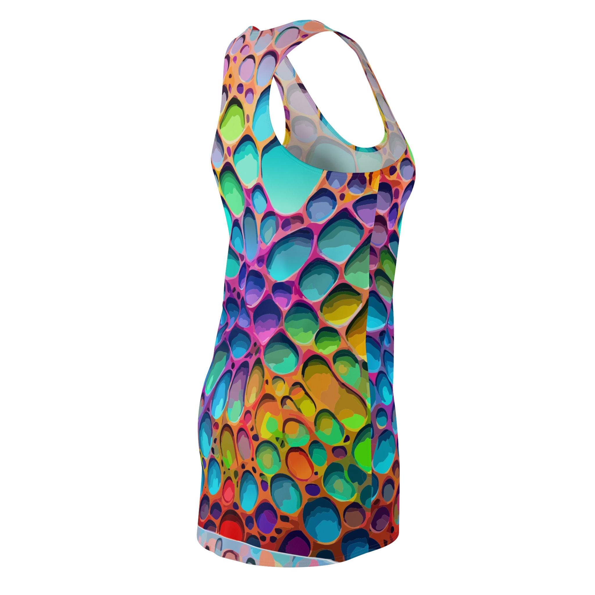 Colorful Bubble Print Racerback Dress – Vibrant Summer Fashion