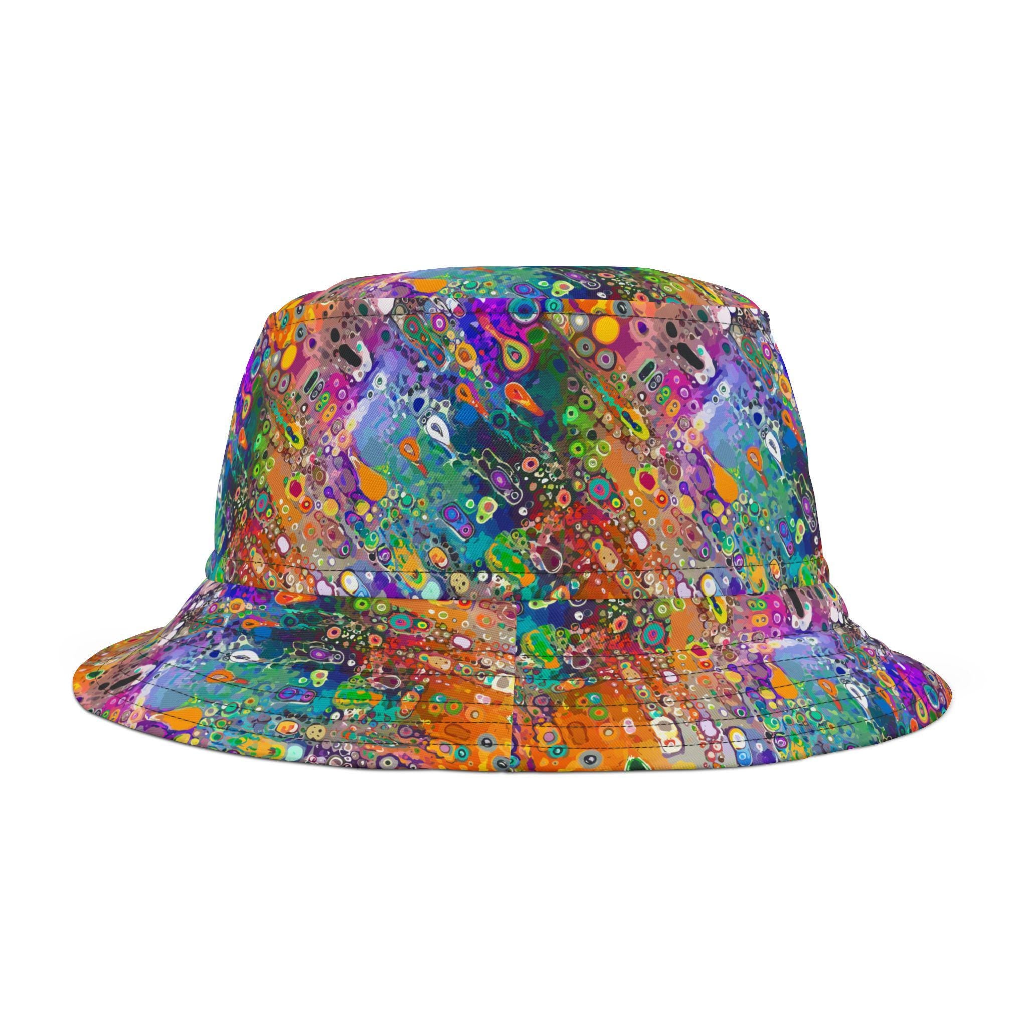 Abstract Acrylic Pour Bucket Hat: Wild Fairy Dreamer Design