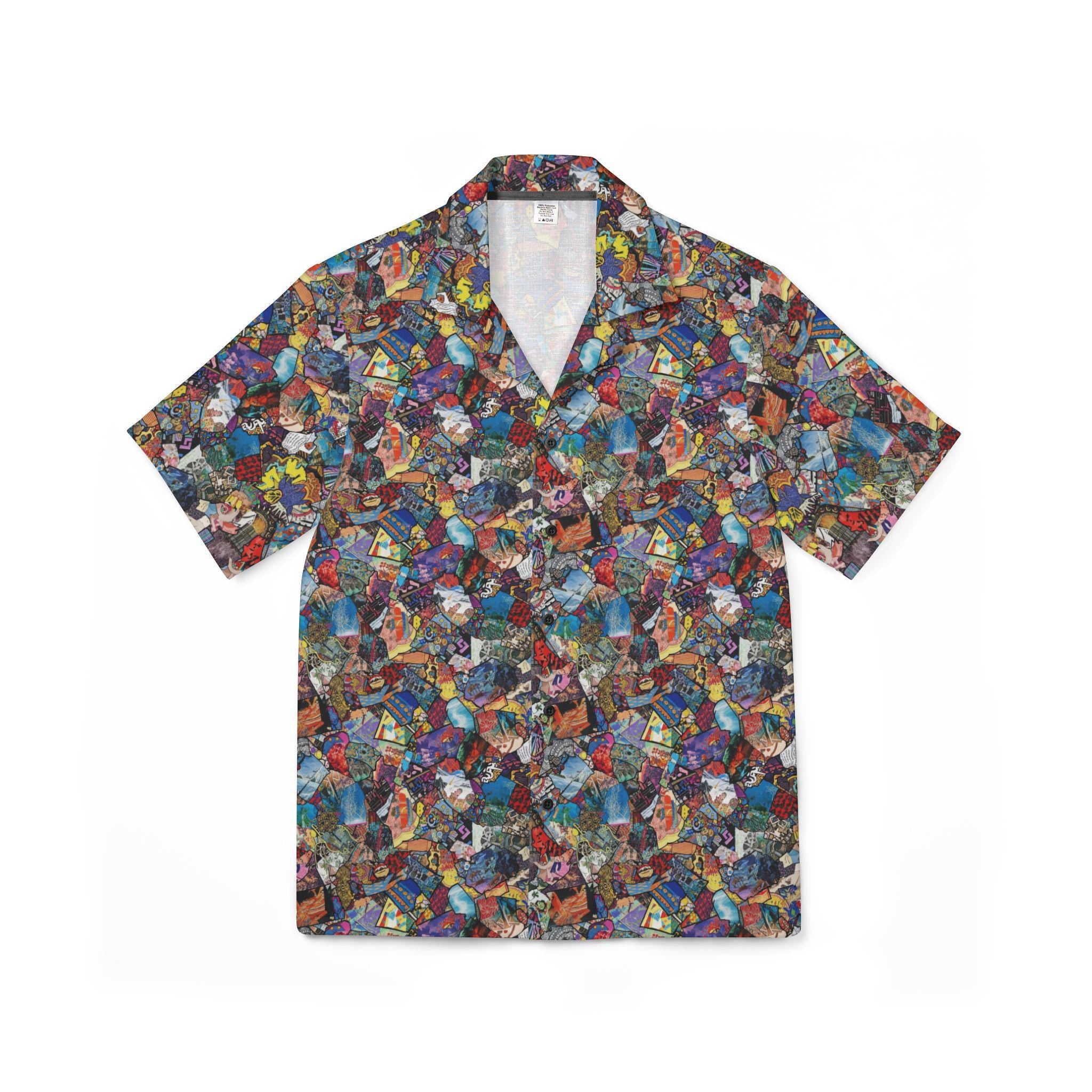 Surrealist Aloha Shirt: Men's PsychoCollage Camp Button Down