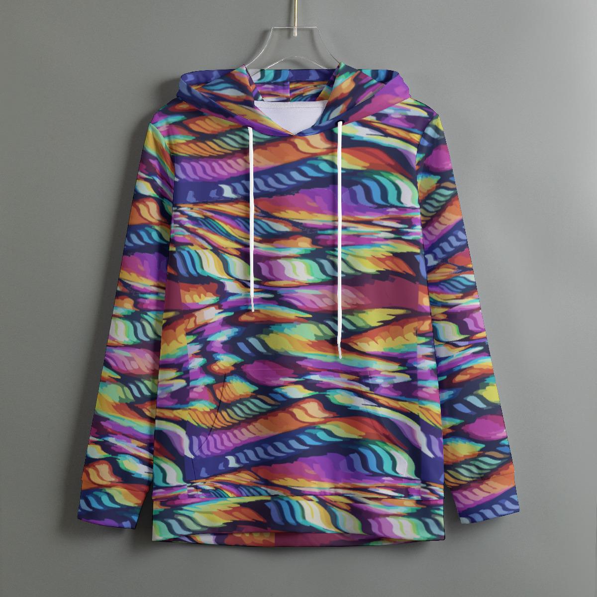 Vivid Brushstroke All-Over Print Streetwear Hoodie