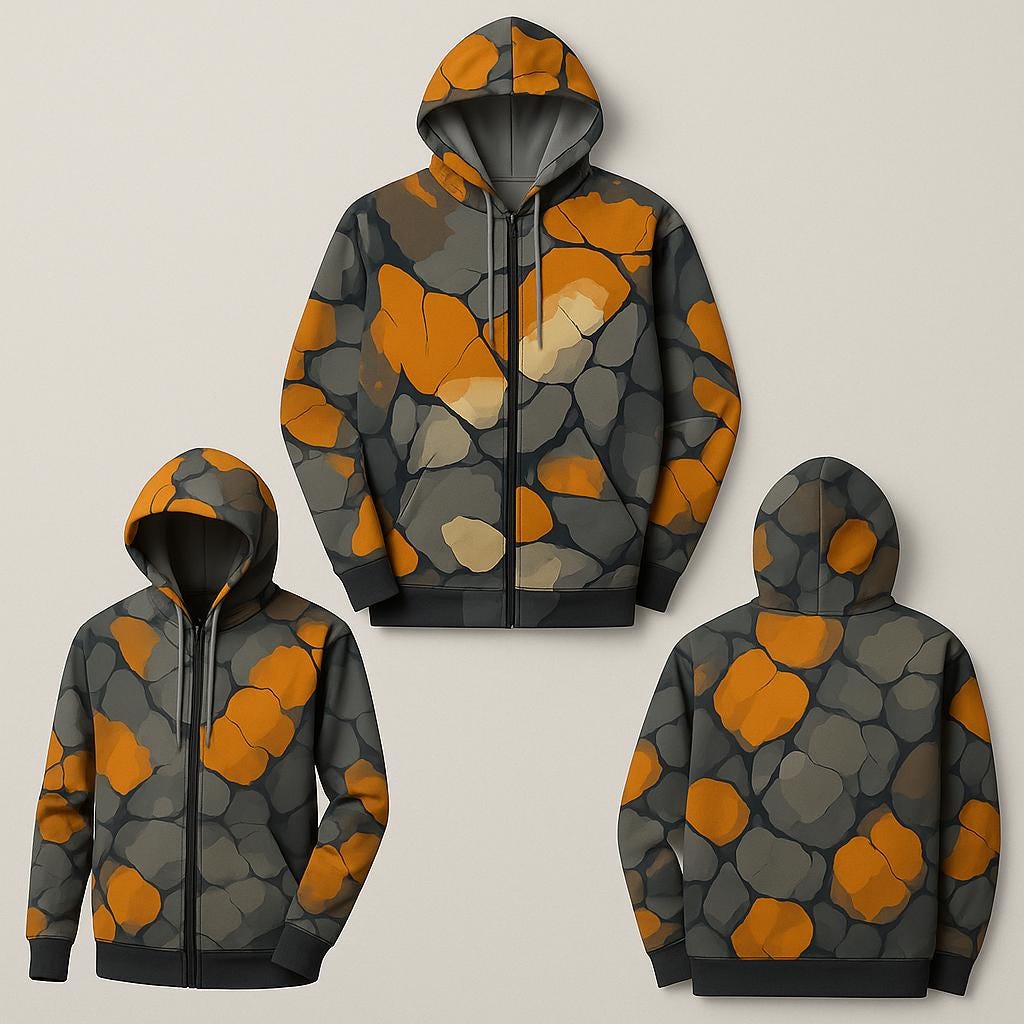 Cracked Pumpkin Zip Up Hoodie | Unisex Relaxed Fit | Orange And Black Year Round Design