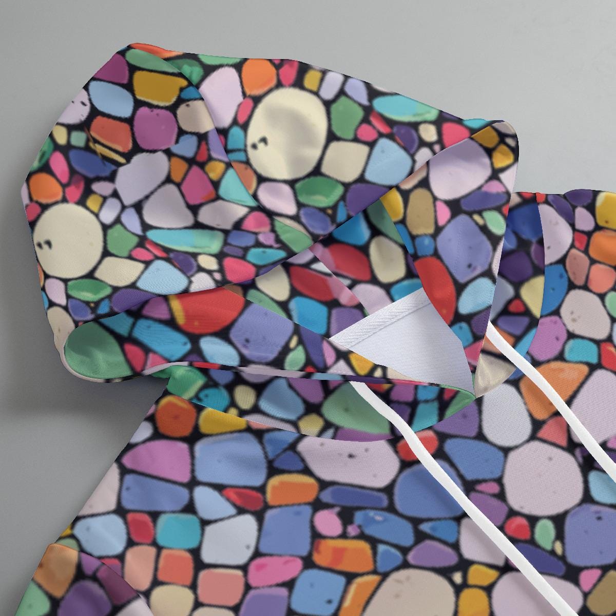 Abstract Waves All-Over Print Streetwear Hoodie