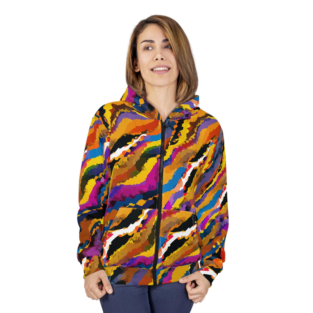Crisp Burn Colors Hoodie | All-Over Print Zip Hoodie