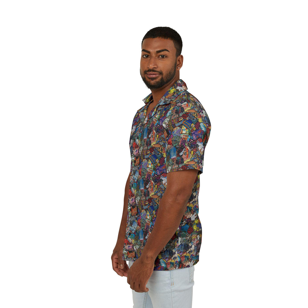Surrealist Aloha Shirt: Men's PsychoCollage Camp Button Down