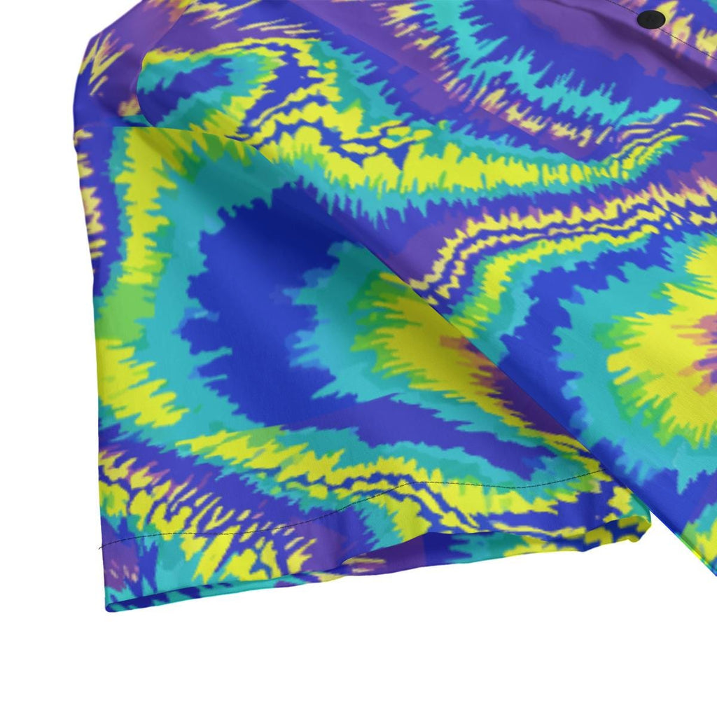 Neon Swirl Psychedelic All-Over Print Urban Button-Up