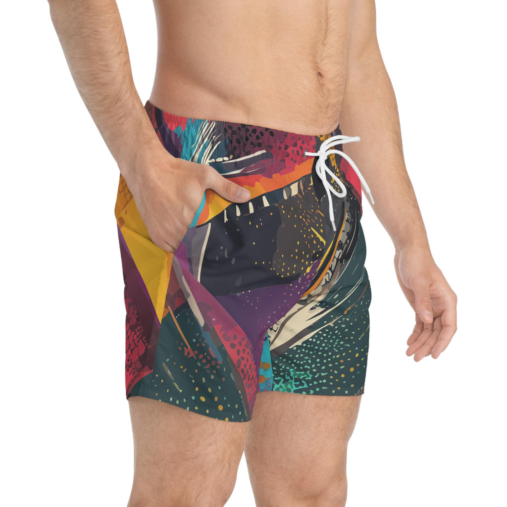Abyss Prism Swim Trunks - Abstract Chaos Swimwear