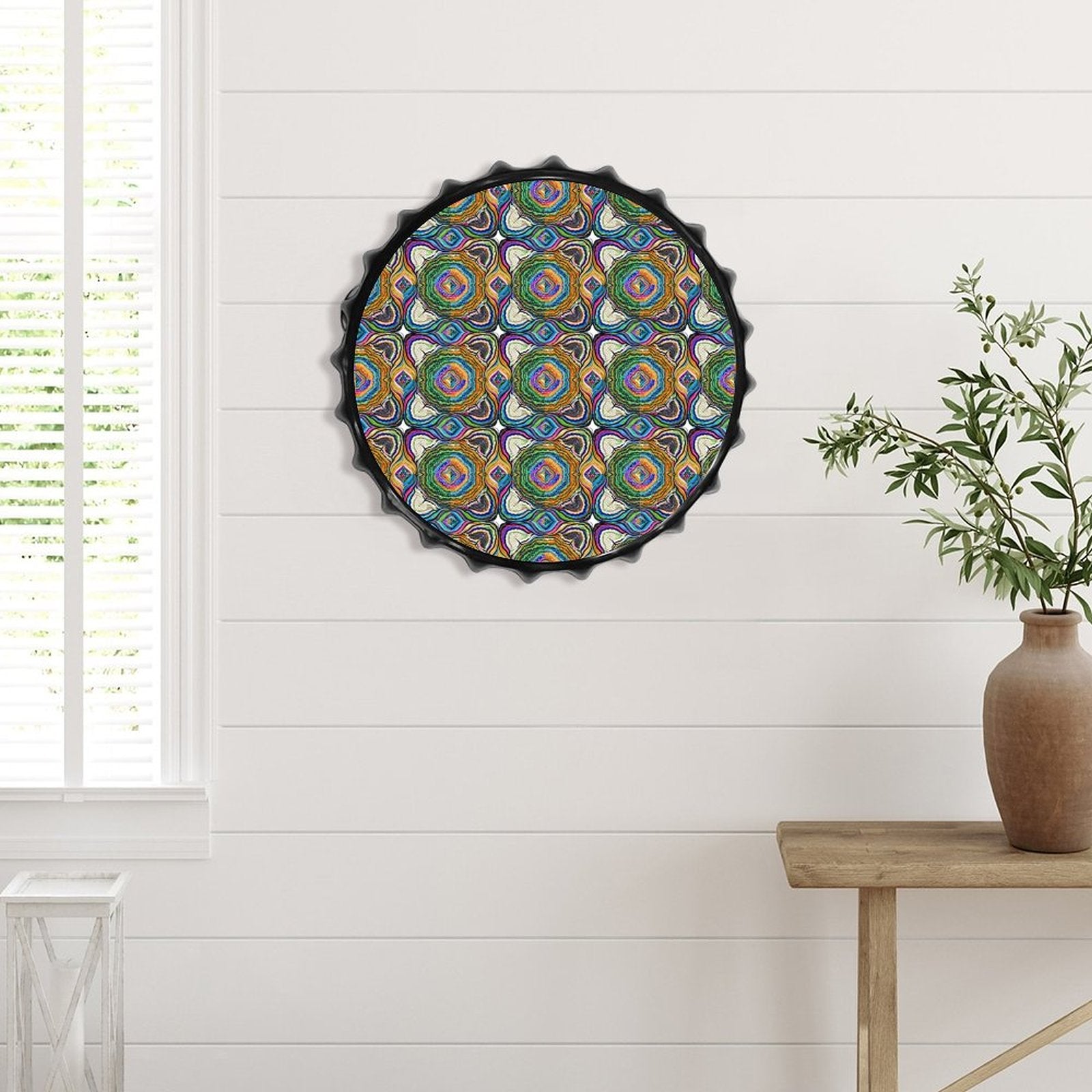 Abstract Psychedelic Swirl Art Iron Plate