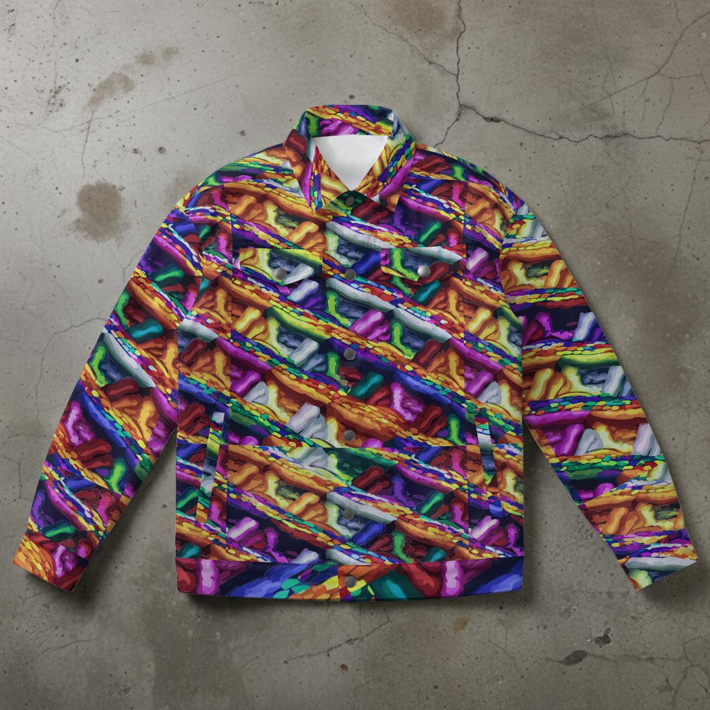 Psychedelic Weave All-Over Print Urban Jacket