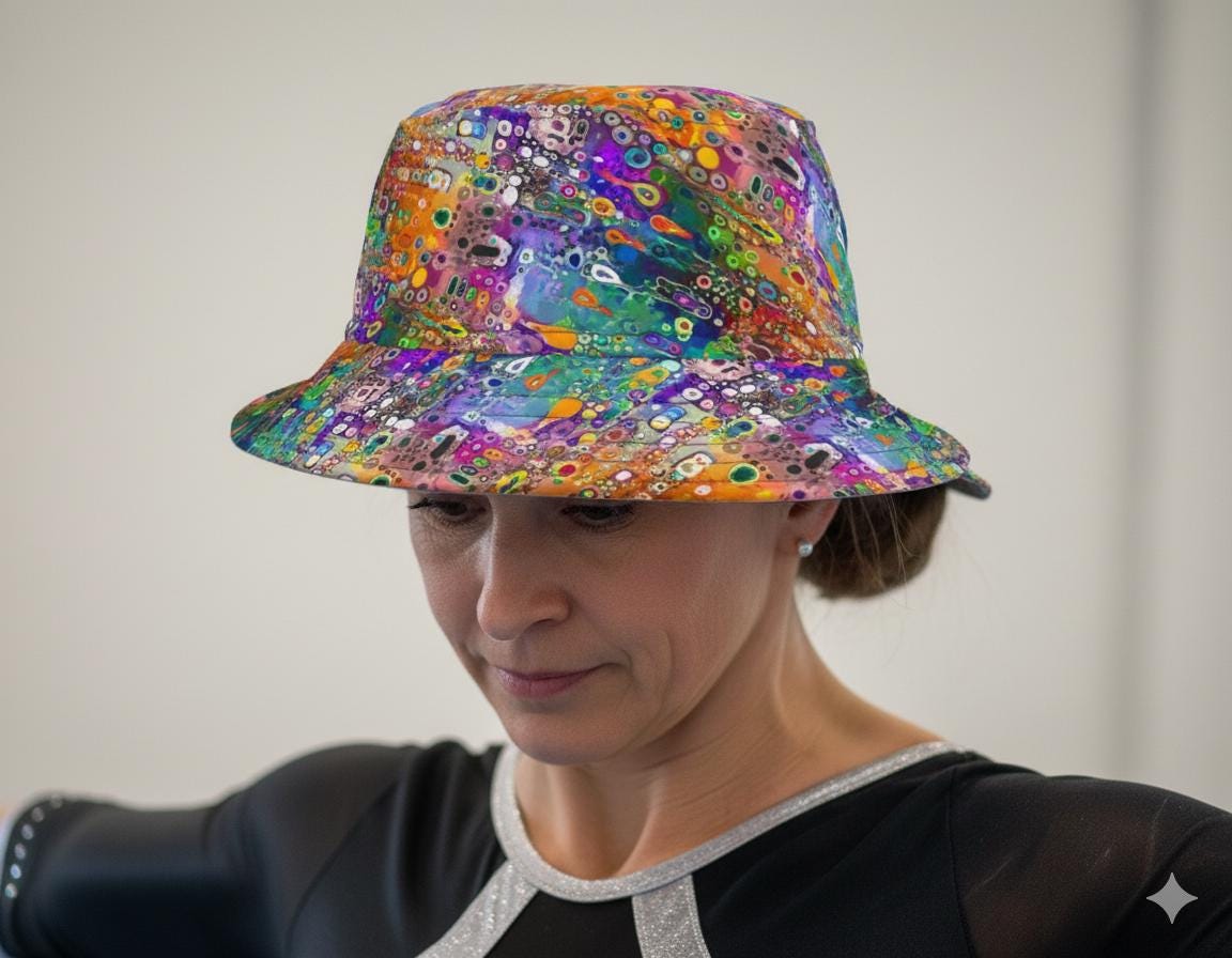 Abstract Acrylic Pour Bucket Hat: Wild Fairy Dreamer Design