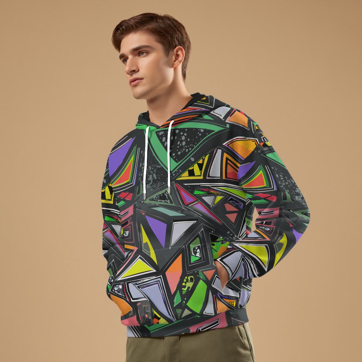 Neon Geometric Graffiti Streetwear Hoodie