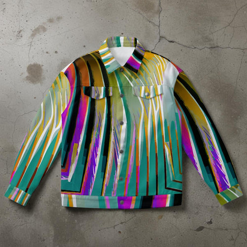 Abstract Neon Stripe Streetwear Jacket