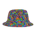 Liquid Rainbow Bucket Hat - Psychedelic Oil Slick Design - Trippy Swirl Pattern Festival Hat