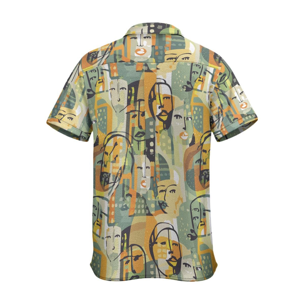 Abstract Faces Streetwear Button-Up Shirt