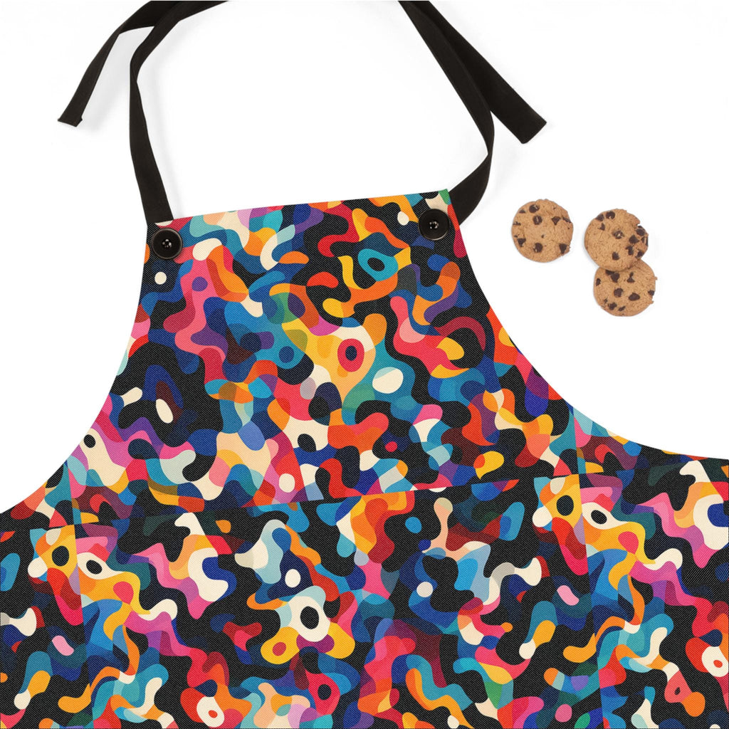 Colorful Abstract Apron: Polyester Kitchen Cooking Accessory