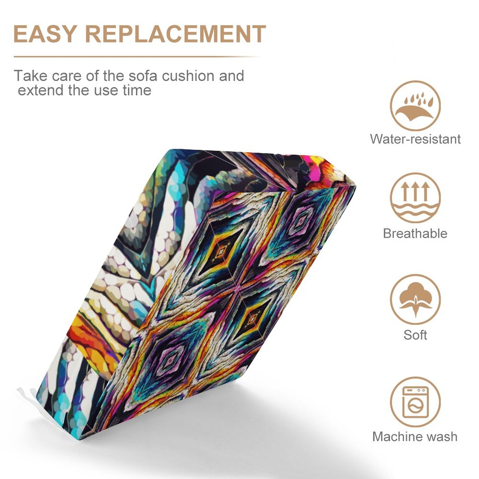 Couch Outdoor Cover-25"x25"x4"/64x64x10cm