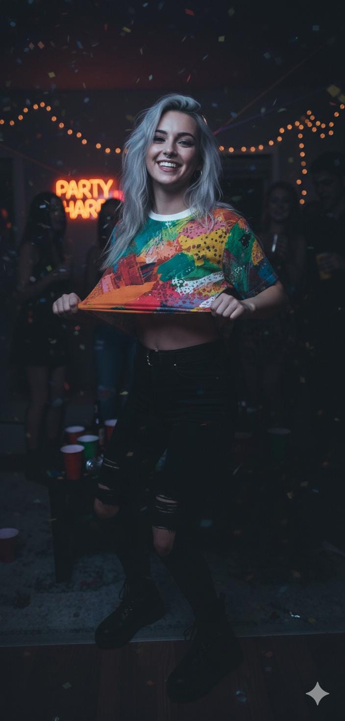 Abstract Paint Splatter Tee: Colorful Vector Graphic Print