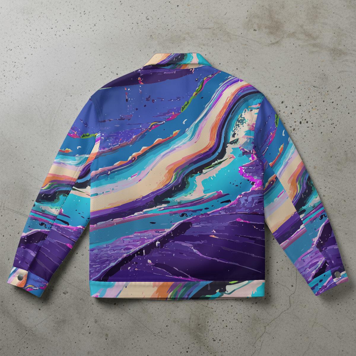 Psychedelic Splash All-Over Print Urban Jacket