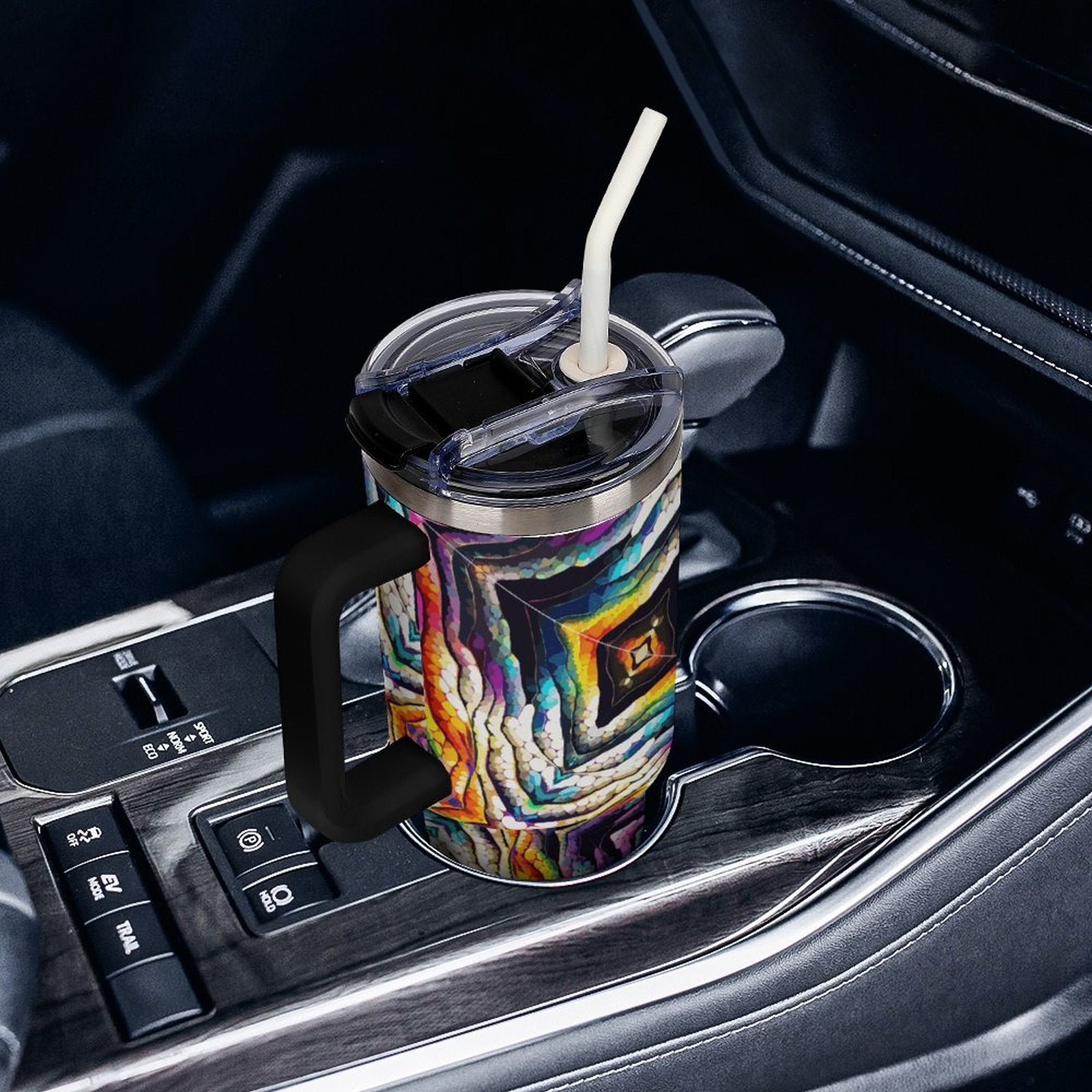 40oz Insulated Tumbler with Handle and Straw