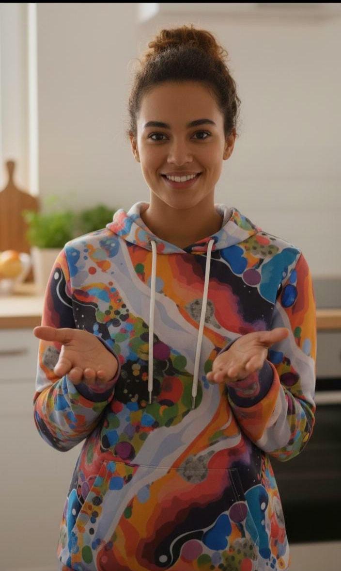 All-Over Print Women's Pullover Hoodie With Drawstring