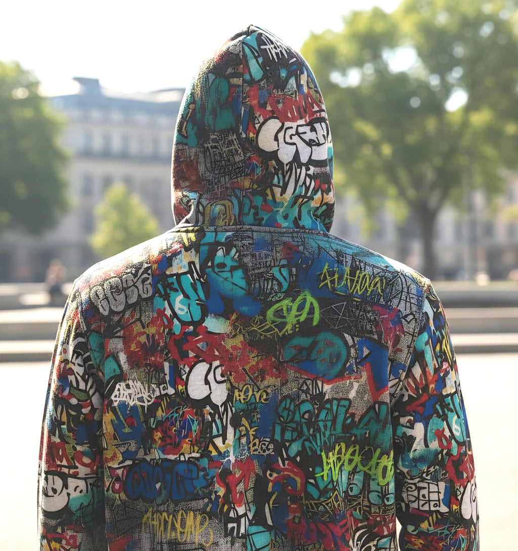Abstract Graffiti Children's Hoodie: Wild Streetwear Pullover Gift For Kids