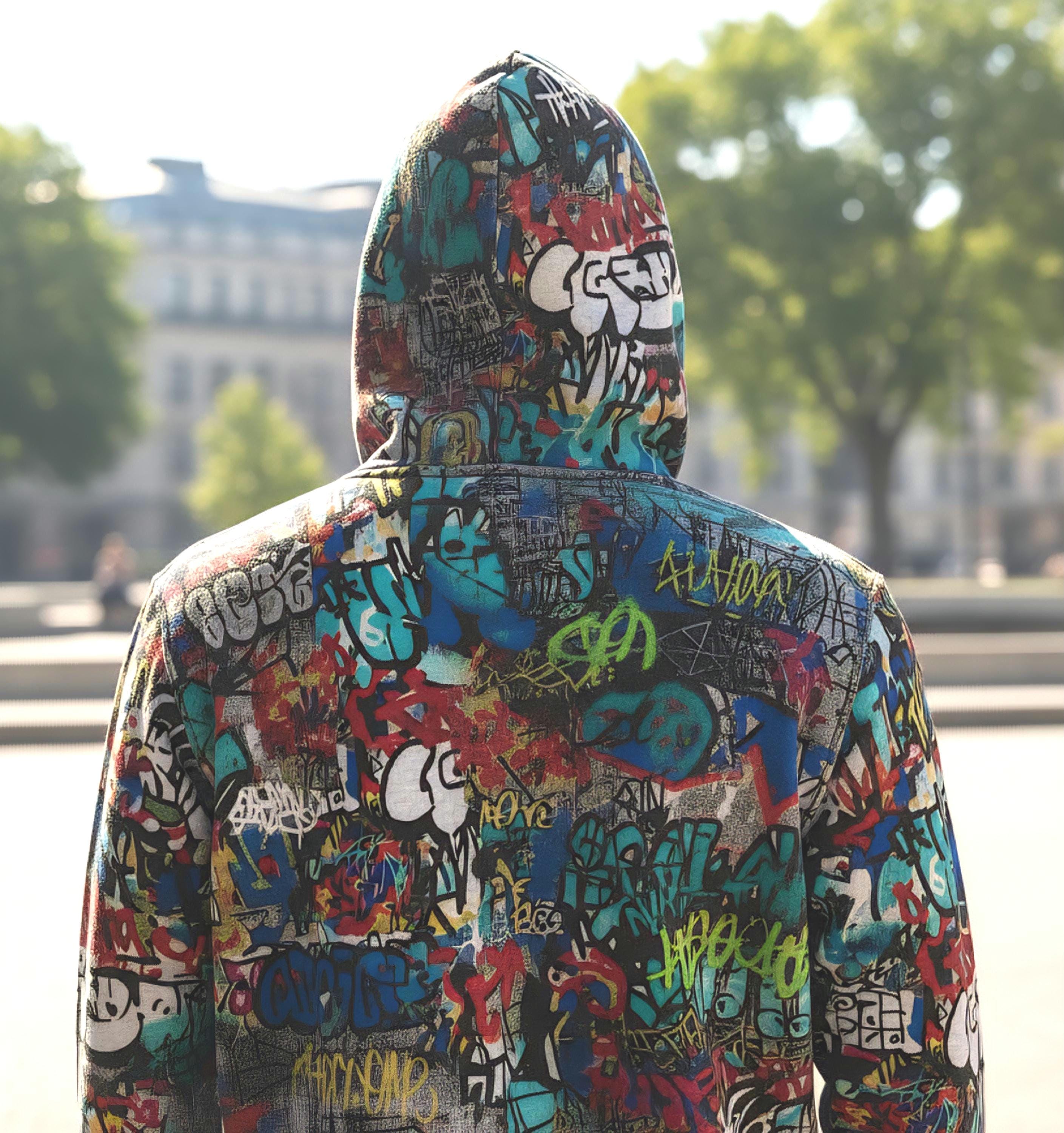 Abstract Graffiti Children's Hoodie: Wild Streetwear Pullover Gift For Kids