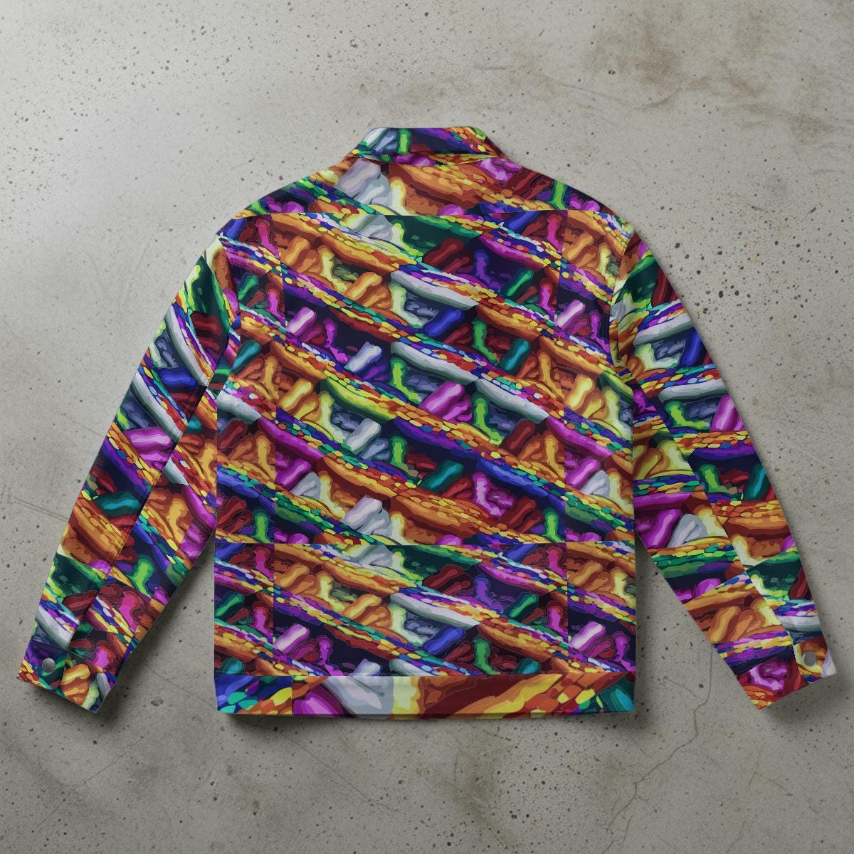 Psychedelic Weave All-Over Print Urban Jacket