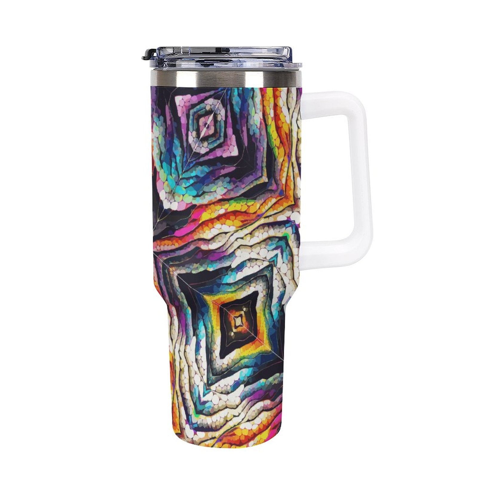 40oz Insulated Tumbler with Handle and Straw