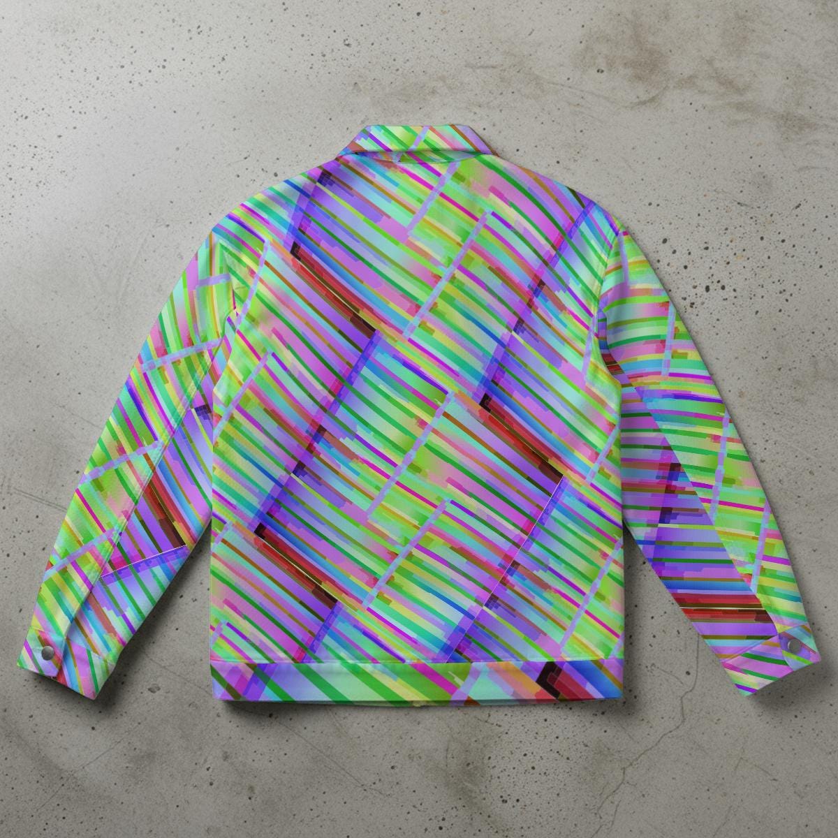 Neon Glitch All-Over Print Urban Jacket