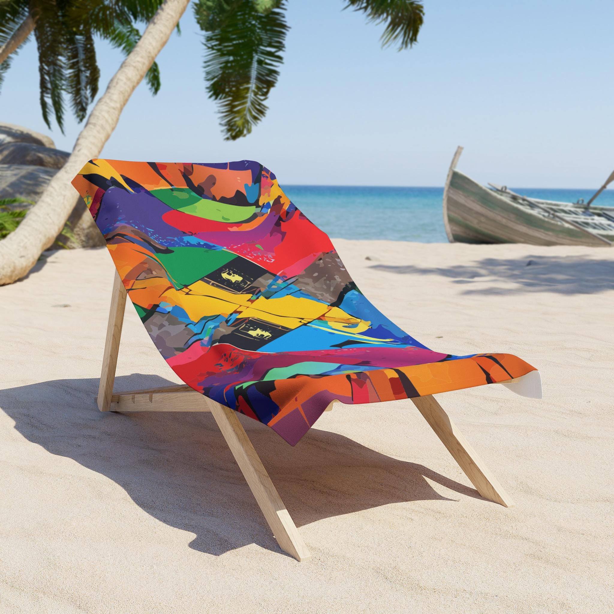 Abstract Paint Splash Beach Towel: Vibrant Microfiber Pool Towel